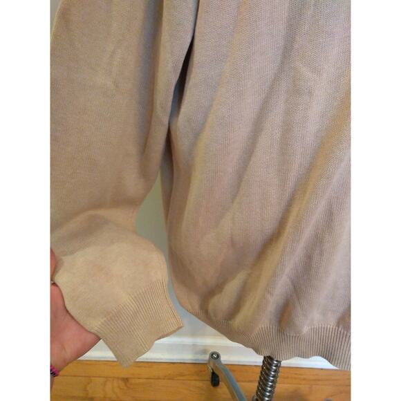 FYNCH-HATTON SUPERSOFT COTTON Men's 3XL V Neck Tan Sweater Jumper - Picture 4 of 12